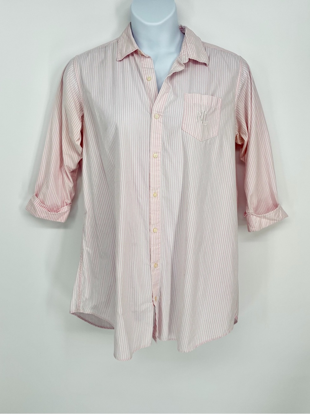 Lauren Ralph Lauren Pink Striped Button-Down Shirt